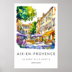 Poster Parque de Aquarela de Aix En Provence Viagem Nacio