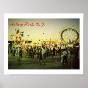 Poster Parque de Asbury, divertimentos de NJ no passeio