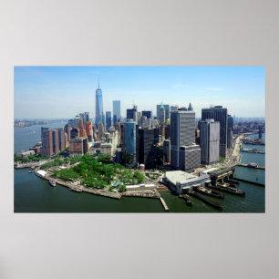 POSTER PARQUE DE BATERIA E LINHA SKYLINE DE MANHATTAN DO 