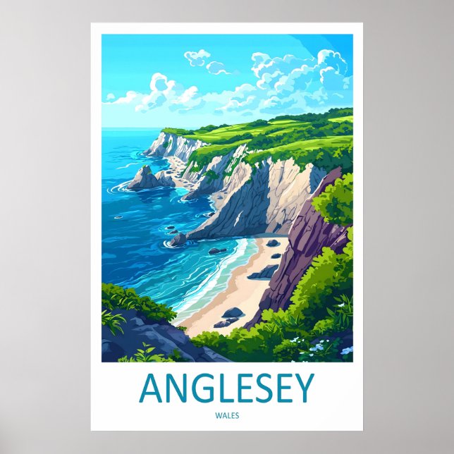 Poster Parque de Cartazes de Anglesey Viagem Esqui Nacion (Frente)