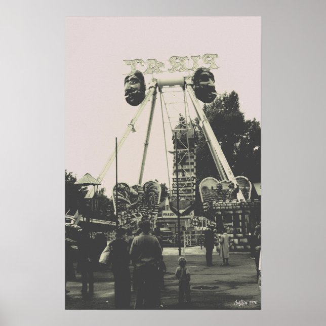 Poster Parque de diversões Vintage Áustria Viena Prater (Frente)