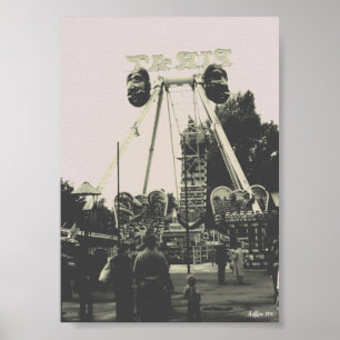 Poster Parque de diversões Vintage Austria Viena Prater