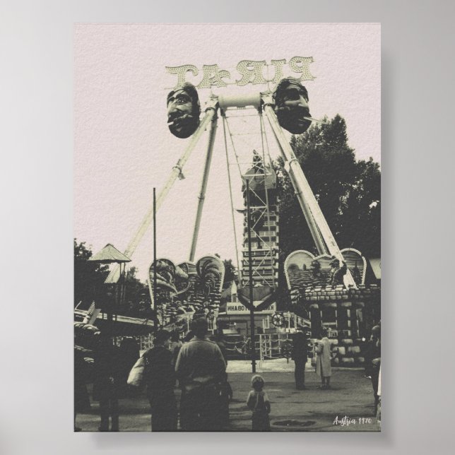 Poster Parque de diversões Vintage Áustria Viena Prater (Frente)