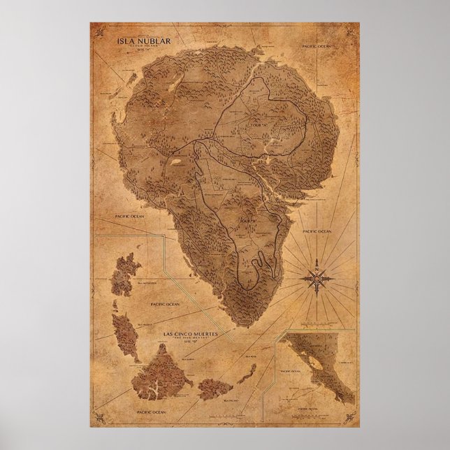 Poster Parque de Mapa Nublar (Frente)