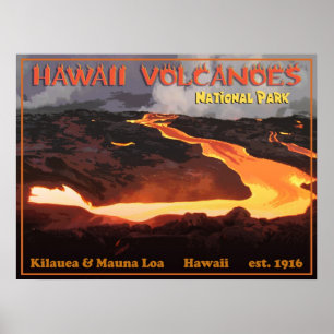 Póster Parque de Nationa dos vulcões de Havaí
