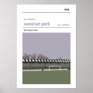 Póster Parque de Somerset, Ayr. Cópia manual do estilo d