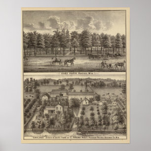 Póster Parque do leste, Racine e fazenda de Oakland