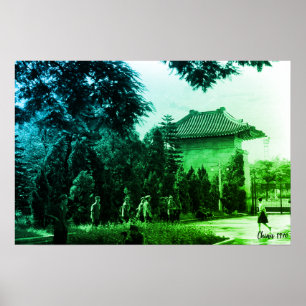 Poster Parque dos mártires Cantão China Vintage