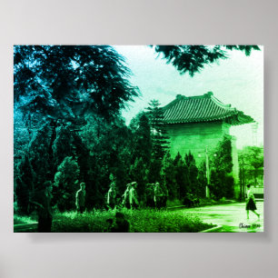Poster Parque dos mártires Cantão China vintage