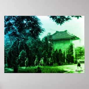 Poster Parque dos mártires Canton China Vintage