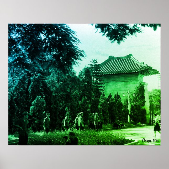 Poster Parque dos mártires Canton da China Vintage (Frente)
