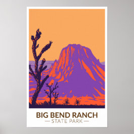 Poster Parque Estadual Big Bend Ranch Texas Vintage