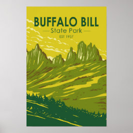 Poster Parque Estadual Buffalo Bill Wyoming Vintage