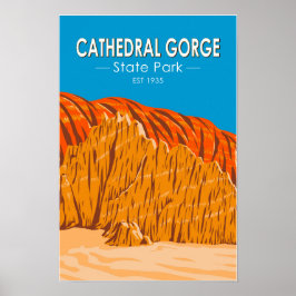 Poster Parque Estadual Cathedral Gorge Nevada Vintage