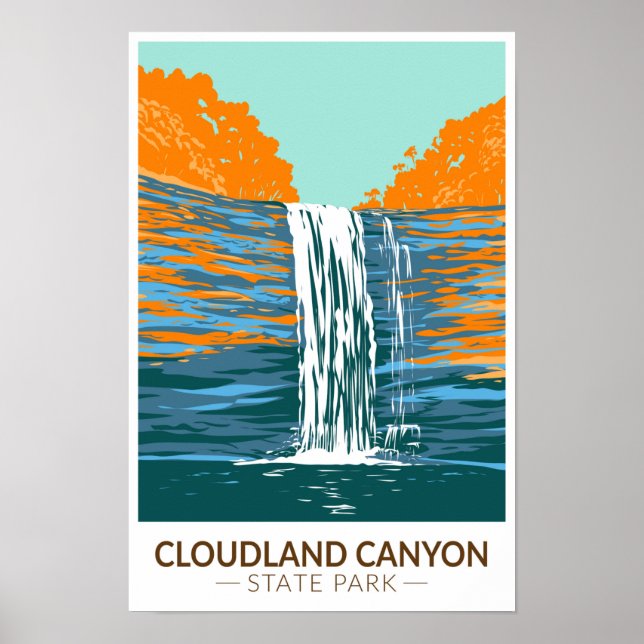Poster Parque Estadual Cloudland Canyon Geórgia Vintage  (Frente)