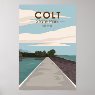 Poster Parque Estadual Colt Rhode Island Vintage 