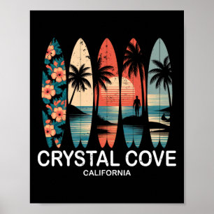 Poster Parque Estadual Crystal Cove Califórnia Surfboard