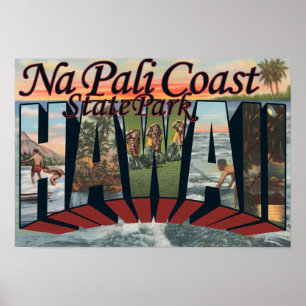 Póster Parque estadual da costa do Na Pali, Havaí