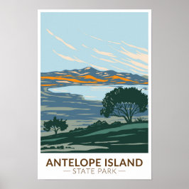 Poster Parque Estadual da Ilha Antelope Utah Vintage