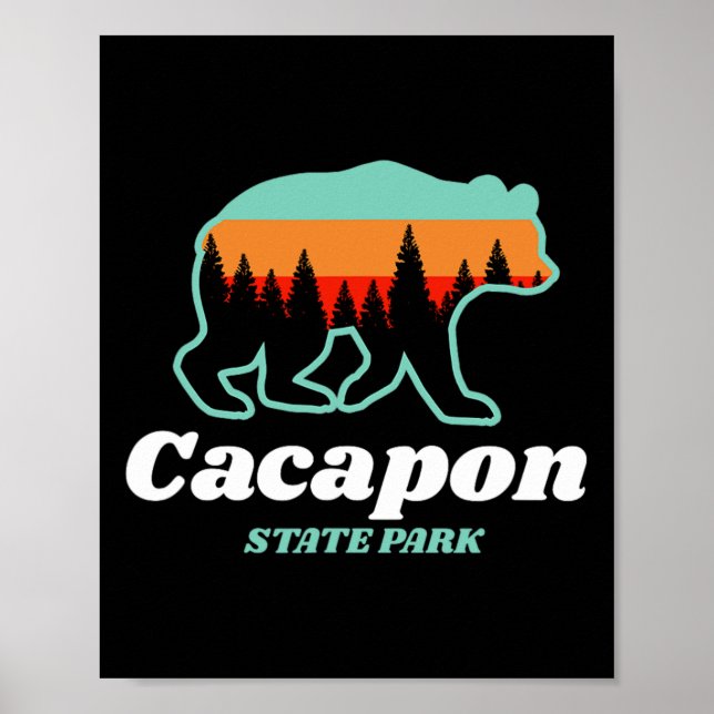 Poster Parque Estadual de Capacon West Virginia Urso Verã (Frente)