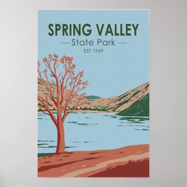Poster Parque Estadual de Spring Valley Nevada Vintage  (Frente)