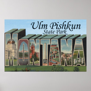 Póster Parque estadual de Ulm Pishkun, Montana
