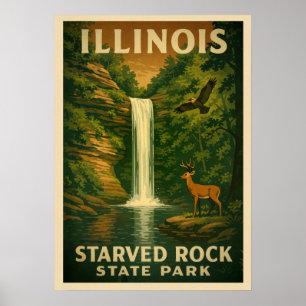 Poster Parque Estadual do Illinois Starved Rock V01