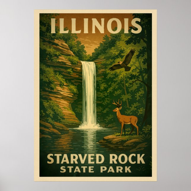 Poster Parque Estadual do Illinois Starved Rock V01 (Frente)