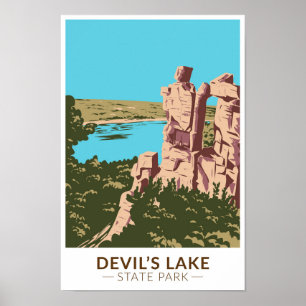 Poster Parque Estadual do Lago do Diabo, em Wisconsin Dev