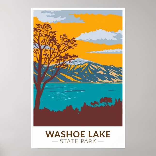 Poster Parque Estadual do Lago Washoe Nevada Vintage  (Frente)