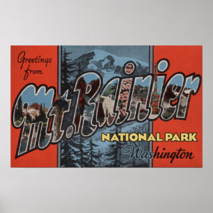 Poster Parque estadual do Monte Rainier, Washington