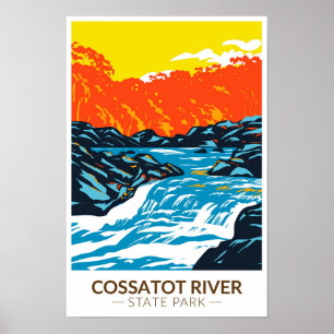 Poster Parque Estadual do Rio Cossatot Arkansas Vintage 
