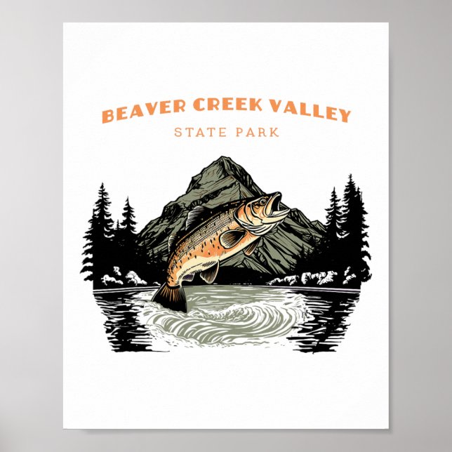 Poster Parque Estadual do Vale de Beaver Creek Fishi Retr (Frente)