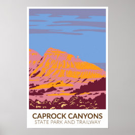 Poster Parque Estadual e Trilha Caprock Canyons Texas