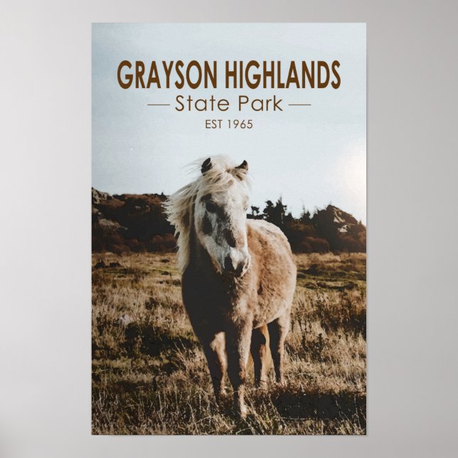 Poster Parque Estadual Grayson Highlands Virgínia Aquarel (Frente)