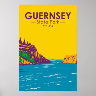 Poster Parque Estadual Guernsey Wyoming Vintage 