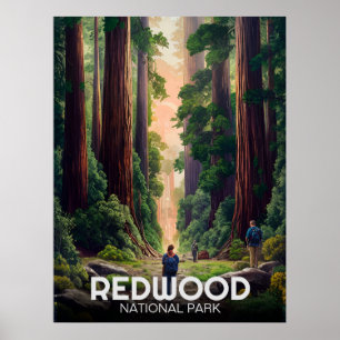 Poster Parque Estadual Nacional Redwood, Califórnia Coste