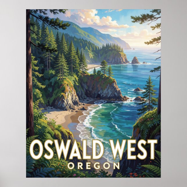 Poster Parque Estadual Oswald West — Oregon (Frente)