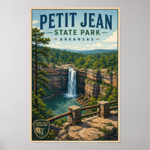 Poster Parque Estadual Petit Jean Arkansas Ilustração Via