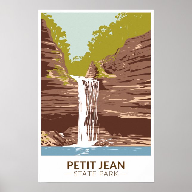 Poster Parque Estadual Petit Jean Arkansas Vintage  (Frente)