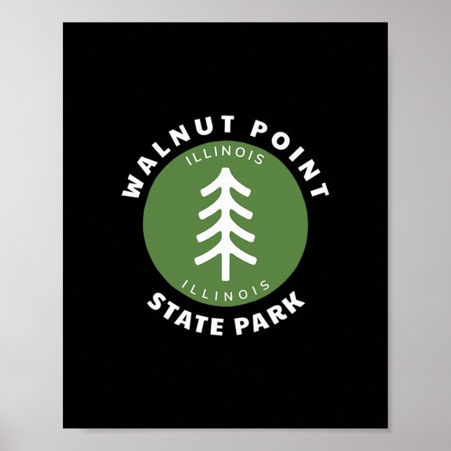 Poster Parque Estadual Walnut Point Illinois Il Floresta  (Frente)