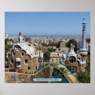 Póster Parque Güell, Barcelona, espanha