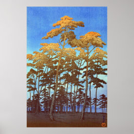 Poster Parque Hikawa em Omiya Kawase Hasui 1930