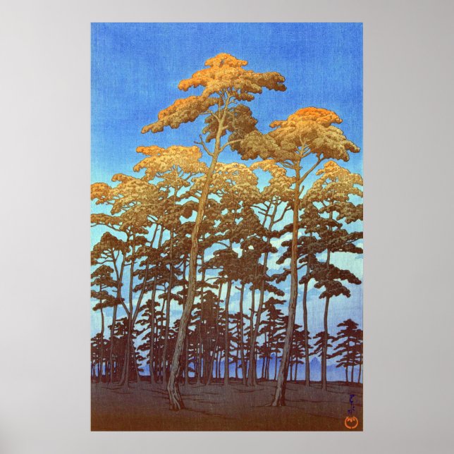 Poster Parque Hikawa em Omiya Kawase Hasui 1930 (Frente)