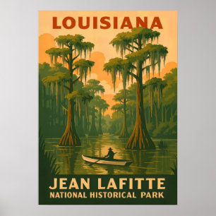 Poster Parque histórico nacional 1 da Louisiana Jean Lafi