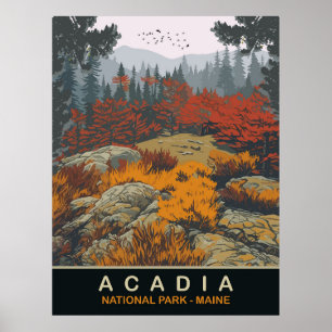 Poster Parque Nacional Acadia, Maine, Viagem