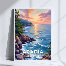 Poster Parque Nacional Acadia | Pintura de Viagem de Arte