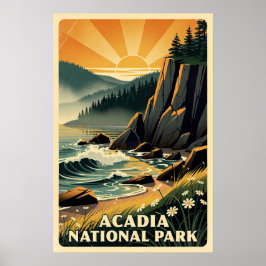 Poster Parque Nacional Acadia Retro 