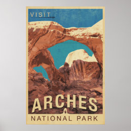 Poster Parque Nacional Arches Arte de Viagem Vintage