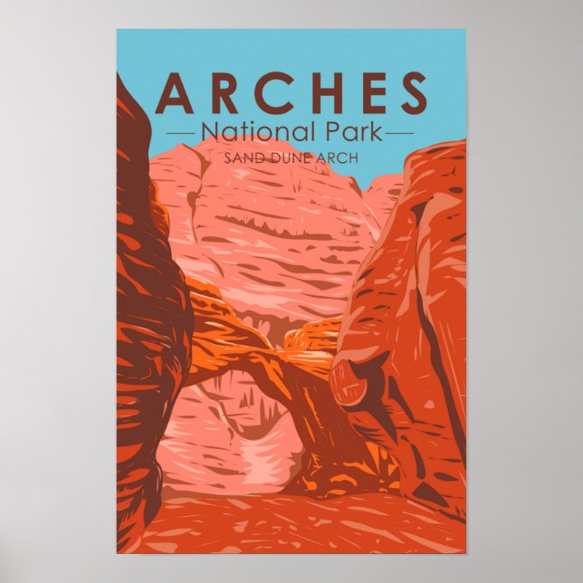 Poster Parque Nacional Arches Utah Arco de Duna de Areia  (Frente)